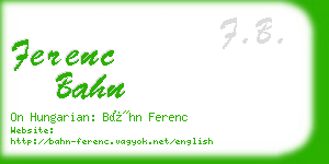 ferenc bahn business card